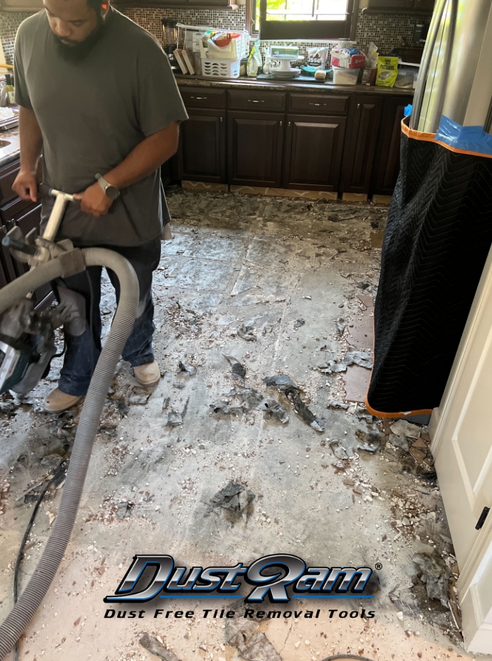 kitchen tile floor removal and thinset