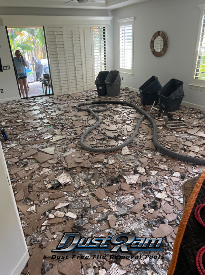 rubble tile floor from removal
